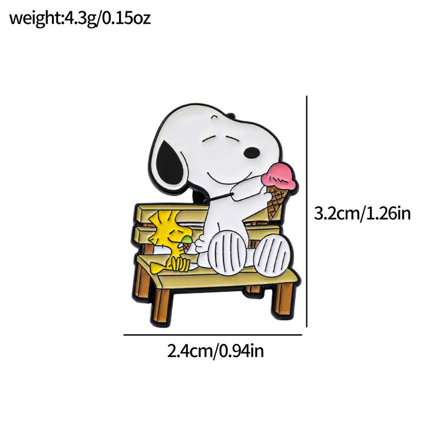 Bandai Brosche Snoopy, Weißer Hund, Legierung, Unisex - Bild 2