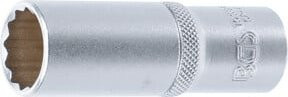 BGS Steckschlüssel-Einsatz Zwölfkant tief 10686, Antrieb 1/2 Zoll, SW 19 mm, silber - Bild 1