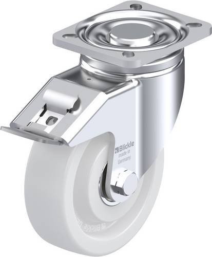 Blickle Lenkrolle LH-SPO 125K-1-FI mit Feststeller, Rad-Durchmesser: 125 mm, Tragfähigkeit: 700 kg, Farbe: Weiß - Bild 1