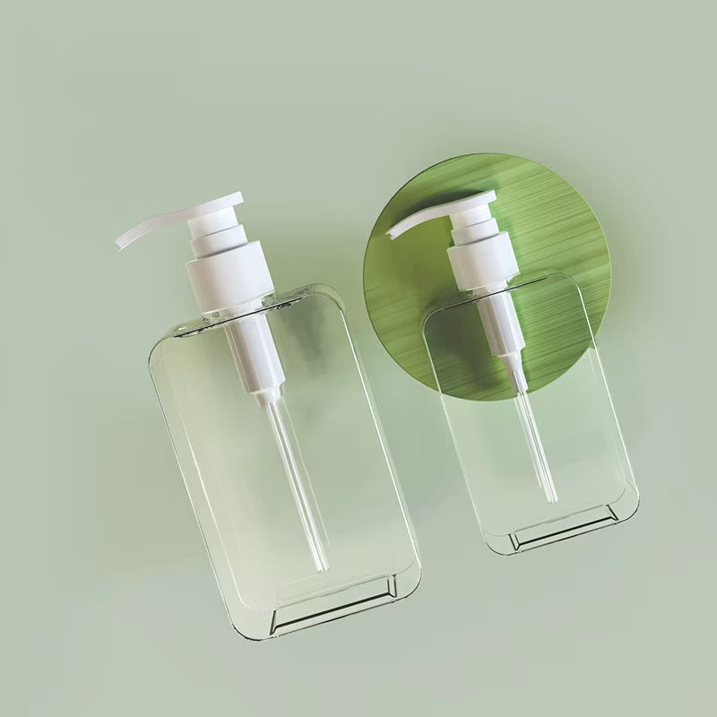 KuZHEN Seifenspenderflasche aus Kunststoff für Badezimmer, nachfüllbarer Aufbewahrungsbehälter für Flüssigseife, Shampoo oder Duschgel, Weiß/Transparent - Bild 3