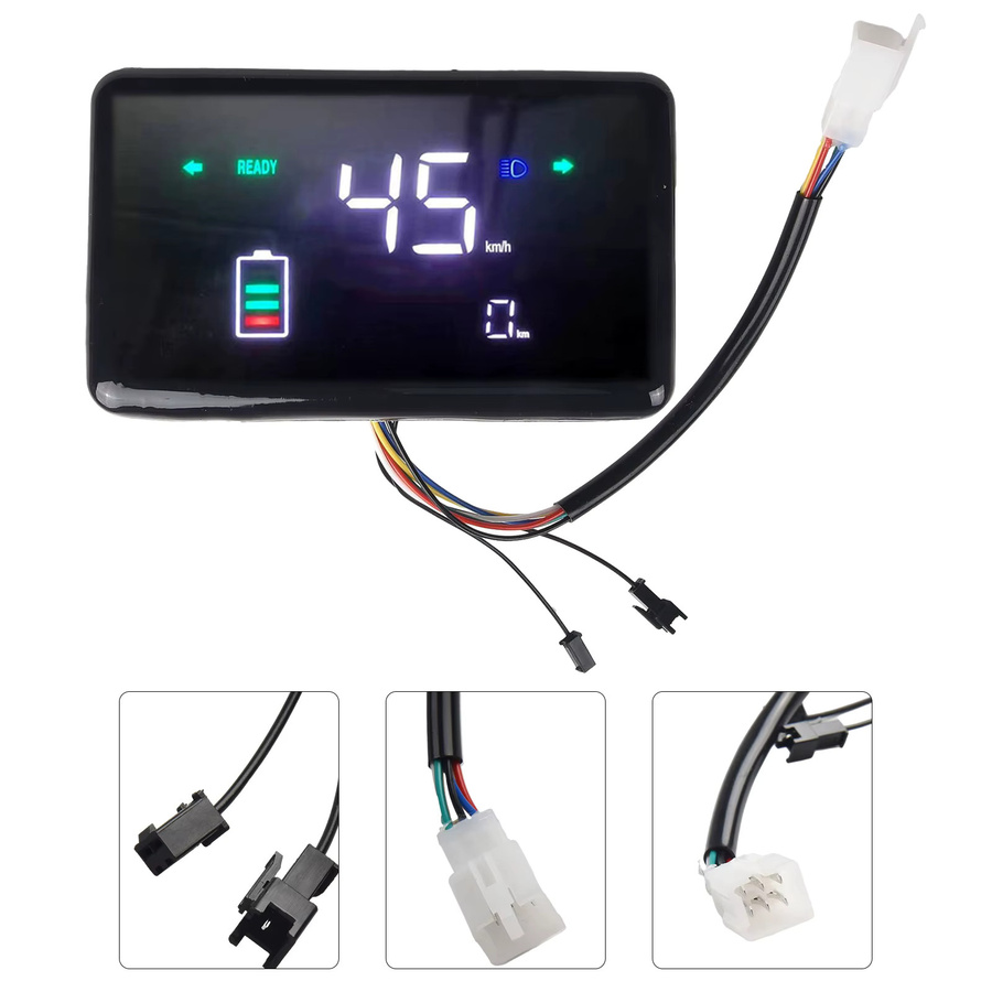 Digitaler Geschwindigkeitsmesser für Elektrofahrzeuge und Motorräder, 48–72 V, Schwarz - Bild 3