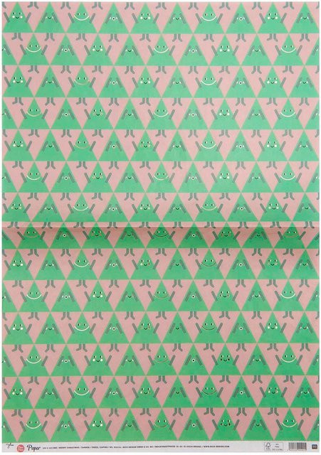 Rico Design Paper Poetry Paper Patch Papier Tannen, Multicolor (Rot, Grün, Gold), B x H: 30 x 42 cm - Bild 1