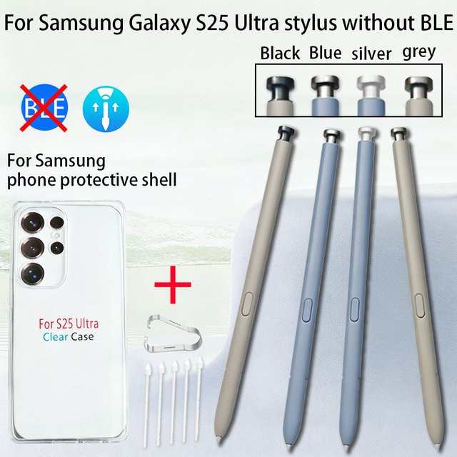 Samsung Galaxy S25 Ultra Zubehör-Set mit EJ-PS938 S Pen Stylus, Ersatzspitzen und transparenter TPU-Handyhülle - Bild 1