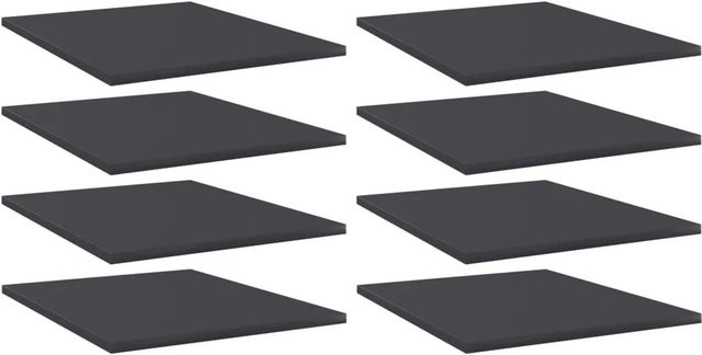 vidaXL Bücherregal-Bretter aus Holzwerkstoff, 8 Stück, Grau, B: 50 cm, T: 40 cm, H: 1,5 cm - Bild 1