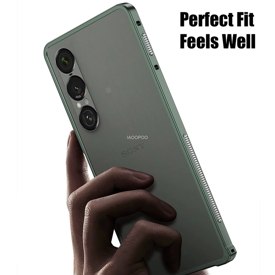 Ultradünne Aluminium-Metallrahmen-Schutzhülle für Sony Xperia 1 VIII, VII und VI in Schwarz - Bild 5