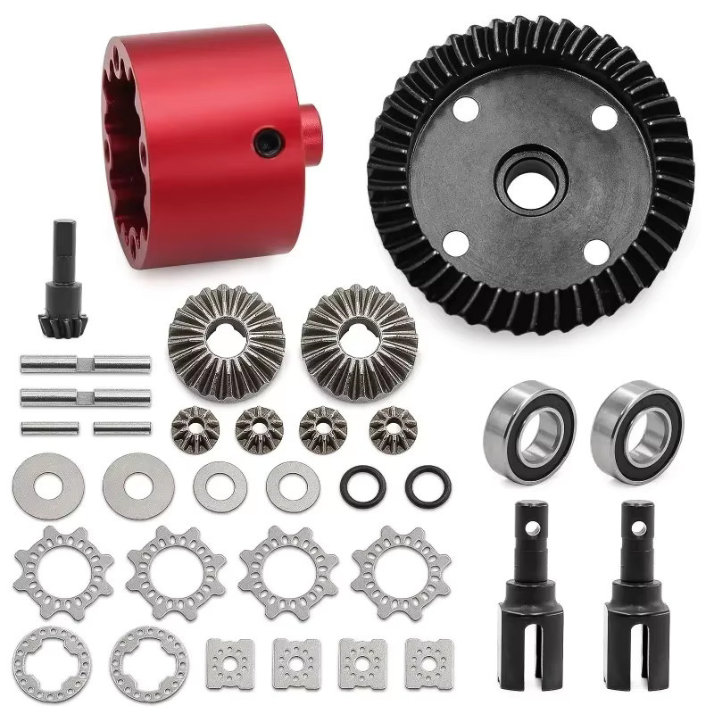 TIMEA Stahl Vorder- und Hinterdifferential-Set, Metall, Rot - Bild 3