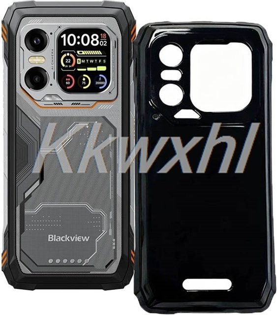 Schutzhülle für Blackview Xplore 1, weiche TPU Rückseite, transparent/schwarz - Bild 1