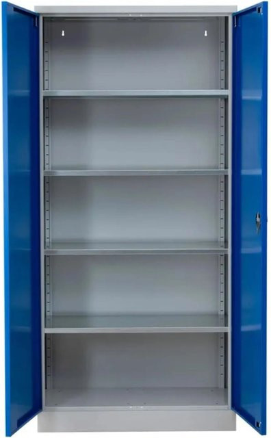 PROREGAL Stahlschrank Bee mit 7 Fachböden und Schließsystem in Grau-Blau, H x B x T: 195 x 92 x 50 cm - Bild 1
