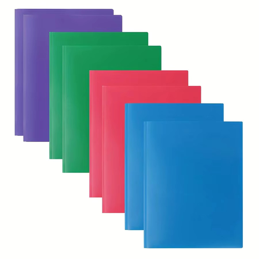 5er Set Kunststoff-Ordner in 6 Farben mit Taschen und Klammern für Büro und Schule - Bild 3