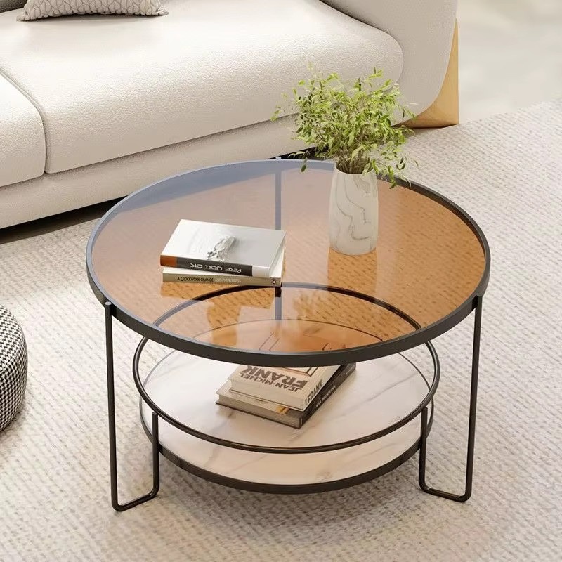 Changhong Couchtisch aus gehärtetem Glas in runder Form mit transparentem Design für dein Wohnzimmer - Bild 1