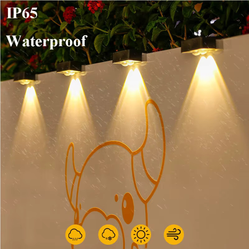 ZTree Solar-Stufenleuchten in Schwarz, wasserdichte LED-Wandleuchten für Garten, Terrasse und Gehweg, warmweißes Licht - Bild 4