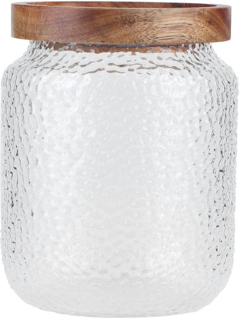 CosyHome Glasbehälter-Set mit luftdichtem Holzdeckel, transparent, 500 ml - Bild 1