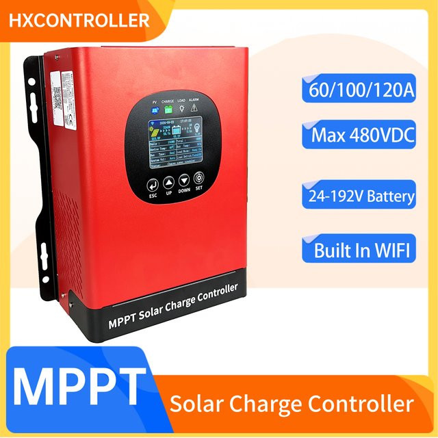 HXCONTROLLER MPPT Solarpanel-Batterieregler mit WLAN, 100A, 480VDC, 24-192V, Farbe: Rot, für LiFePO4, GEL und Lithium-GEL - Bild 1
