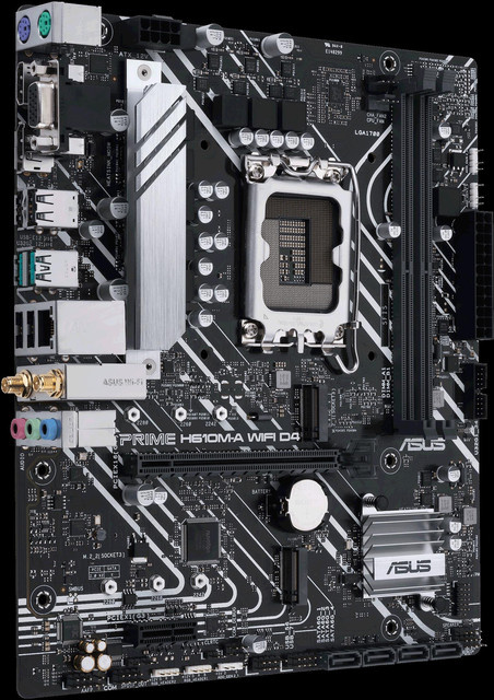 Asus PRIME H610M-A WIFI D4 Mainboard, Micro-ATX, LGA1700-Sockel, H610 Chipsatz, DDR4, NVMe/M.2, Wi-Fi, Bluetooth, Ethernet/LAN, Schwarz - Bild 1
