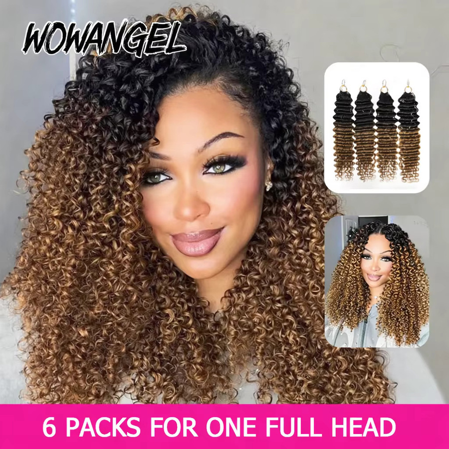 WOWANGEL Deep Wave Crochet Hair Echthaarverlängerungen, 14-24 Zoll, Damen - Bild 3