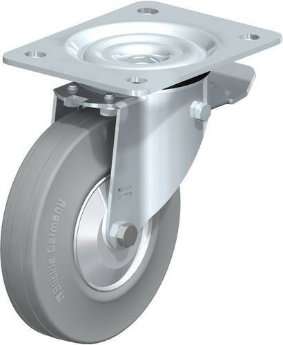 Blickle Lenkrolle L-V 140R-ST-SG-FA mit Feststeller, grau, Stahl, Rad-Durchmesser: 14 cm, Tragfähigkeit: 115 kg - Bild 1