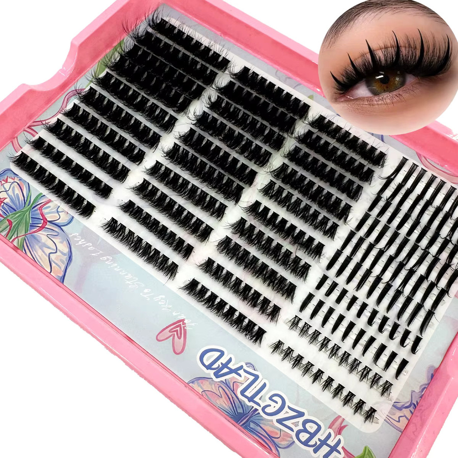 AMSDCN Wimpern-Set, 40-reihig, Schwarz, Natürlich, Unisex - Bild 4