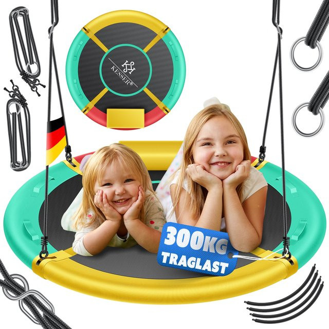 KESSER Nestschaukel Tellerschaukel aus Textilene für Kinder und Erwachsene, verstellbare Rundschaukel für Indoor und Outdoor - Bild 1