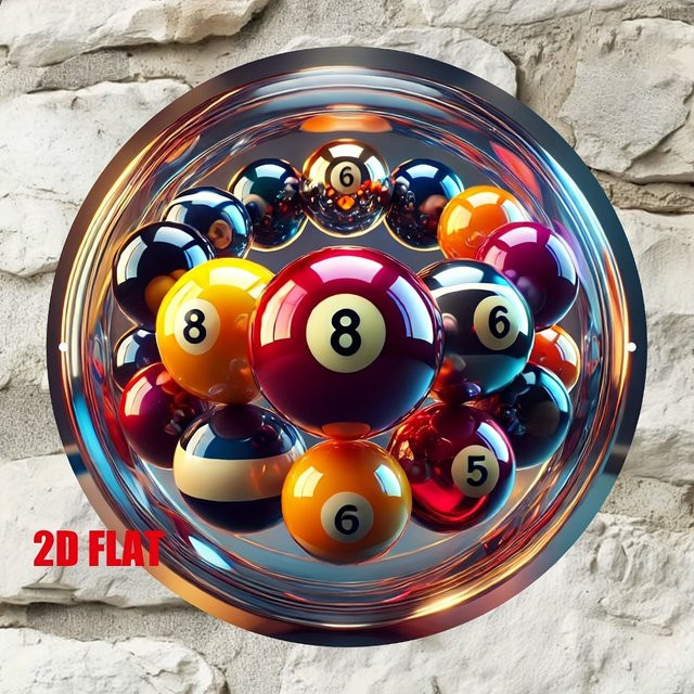 HELLOYOUNG 2D Flat Bowling Metallschild, rund, mehrfarbig, Durchmesser: 20 cm - Bild 1