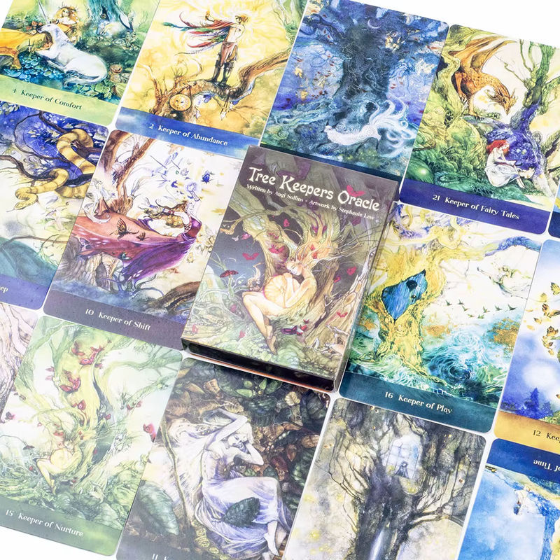Baum Pfleger Orakel Tarot Karten Set mit 44 Stück für Vision und Weissagung, Mehrfarbig, B: 10,4 cm x H: 7,4 cm - Bild 6
