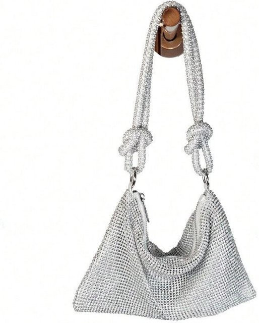 Abendtasche, Diamantbesetzt, Strasssteine, Silber, Bunt, Damen - Bild 1