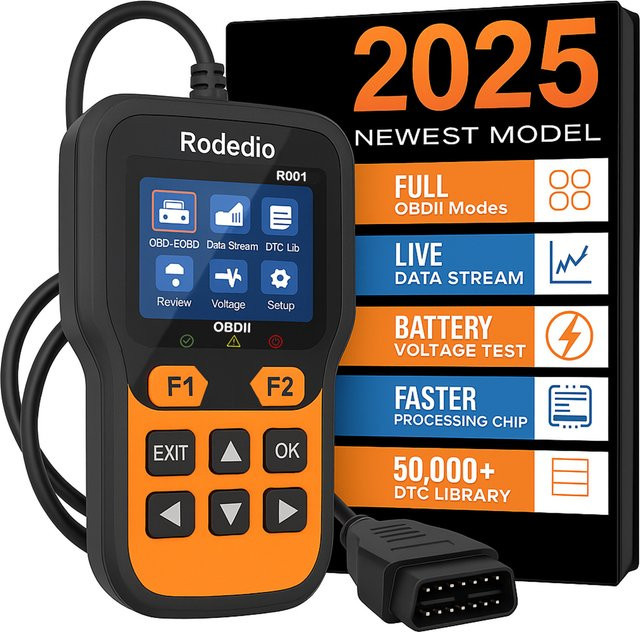 OBD2 Auto-Diagnosetool und Motorfehlcodeleser in Schwarz zur Unterstützung aller OBD II Protokolle seit 1996 - Bild 1