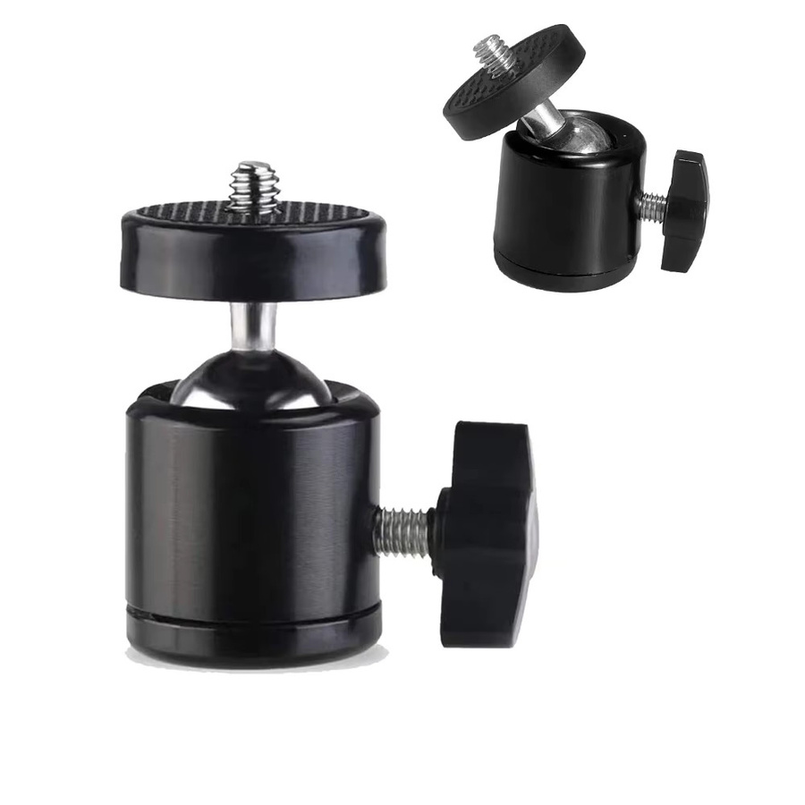 EXSKOF Mini-Kugelkopf aus Aluminiumlegierung mit 360 Grad Drehung und 1/4 Zoll Schraube in Schwarz für DSLR-Kameras, Stative und Handyhalterungen - Bild 6