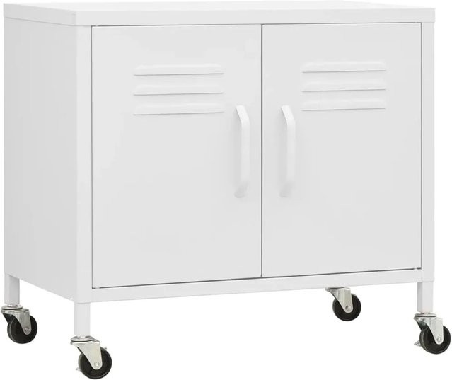 vidaXL Lagerschrank aus Stahl in Weiß mit Regalböden, B/T/H: 60 x 35 x 56 cm - Bild 1
