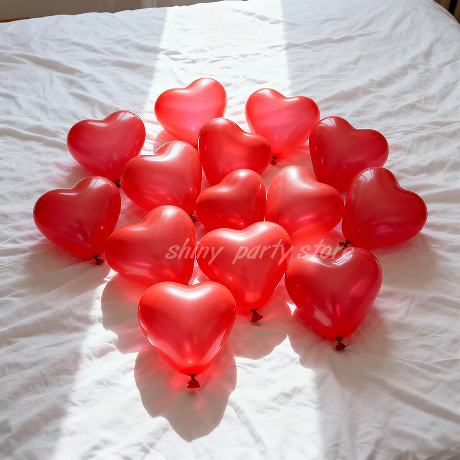 GSF Rote Herz Luftballons aus Latex für Valentinstag, Hochzeit und Party, 50 oder 100 Stück - Bild 1