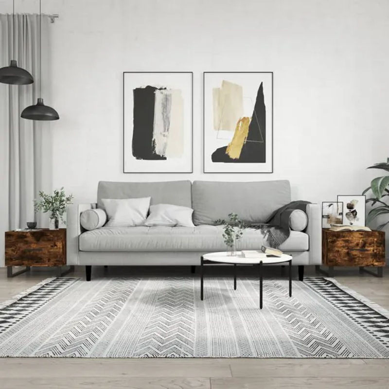 vidaxl Couchtisch Set aus 2 Stück im Industrial Design, Farbe Braun, B/T/H: 50 x 50 x 40 cm - Bild 1