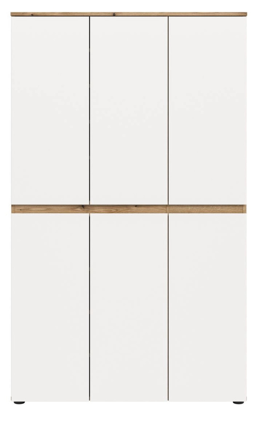 Mehrzweckschrank Assino in Weiß und Eiche mit Regalböden und Kleiderstange, B/T/H: 105 x 37 x 175 cm - Bild 2