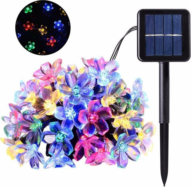 Feimefeiyou Solar LED Lichterkette Kirschblüten Design, Wasserdicht, Mehrfarbig, 20 LEDs - Bild 1