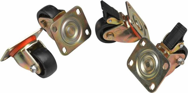 Equip Lenkrollen für Basic und Dynamic Flex Schränke, Schwarz, Durchmesser: 60 mm, Höhe: 75 mm, Breite: 40 mm - Bild 1