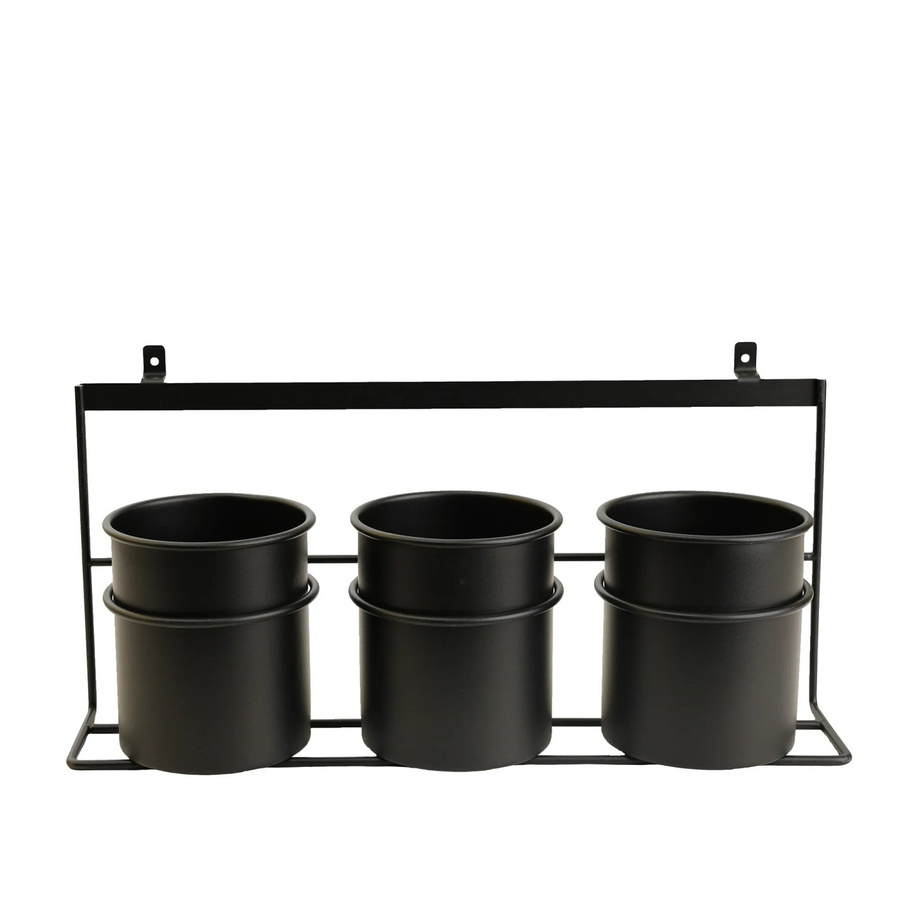 Denpanels 3er Set Becher für Akustikpaneele inklusive Halterung und Schrauben Schwarz aus Metall - Bild 2