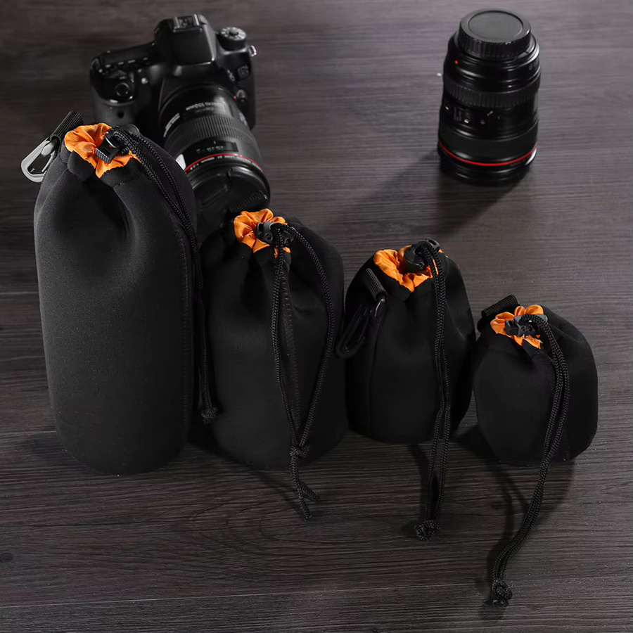 VAKIND Kameraobjektiv-Tasche aus wasserdichtem Neopren in Schwarz für Canon und Sony DSLR-Kameras - Bild 4