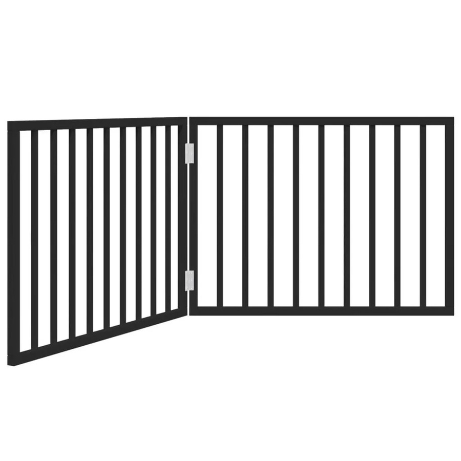 vidaXL Hundegitter aus Pappelholz, faltbar, 2 Paneele, Schwarz, Breite: 160 cm - Bild 2