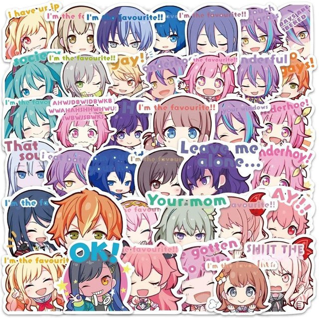 60 Stück Miku Aufkleber Set von Binchi Outdoor Product in Dunkelgrau und Multicolour für kreative Tablet-Gestaltung - Bild 1