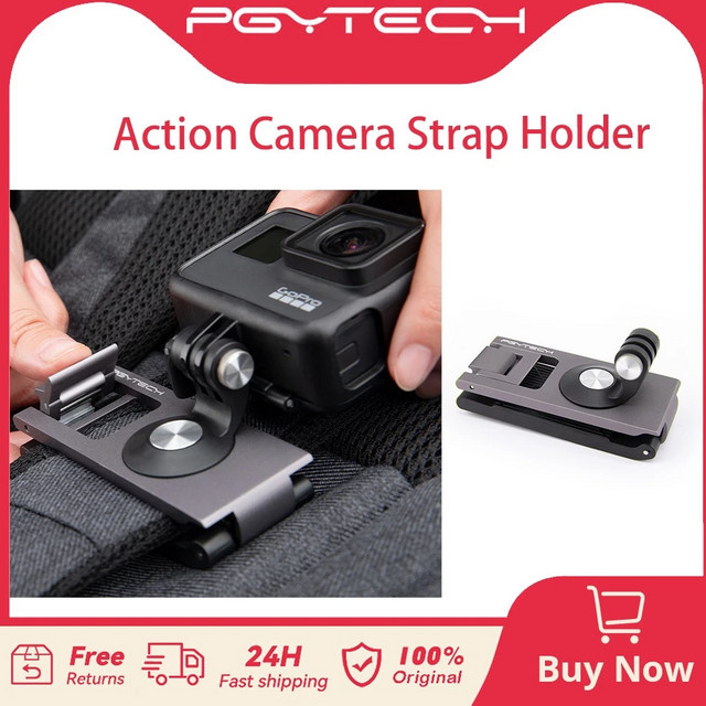 PGYTECH Rucksack-Schultergurt-Halterung für DJI OSMO Action 5 Pro/4/3/Pocket, GoPro 13/12/11/10 und Insta360 Action-Kameras in Schwarz - Bild 1