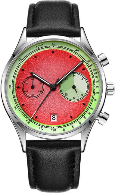 STARPERISH Armbanduhr Quarz, Leder, Rot, Herren - Bild 1