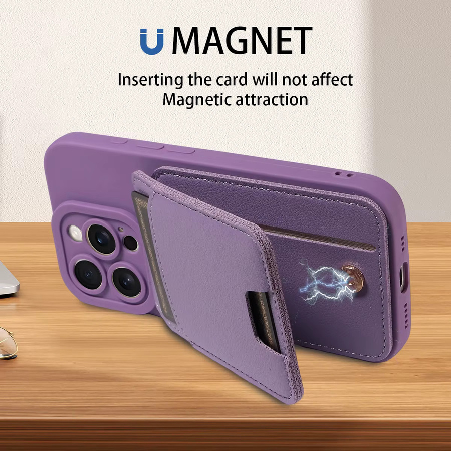 Leder-Wallet-Cover für Samsung Galaxy A03s A03 Core A12 A13 A14 A21s A22 A23 A24 A31 A32 A33 A51 A52s A53 A71 A73 in Blau und Lila mit Anti-Drop-Schutz - Bild 2
