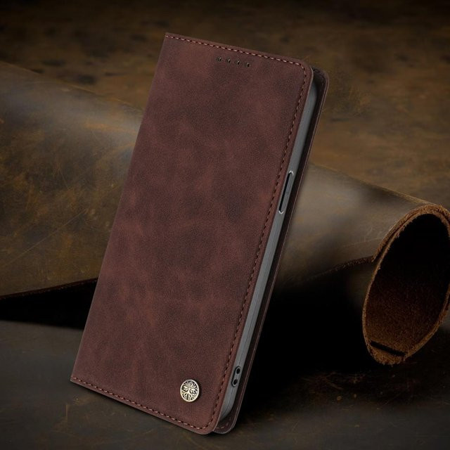 Leder Handyhülle für Motorola Moto G57 G67 G86 G85 G75 G56 G55 G45 G35 G06 G15 Power G05 Magnetische Flip Wallet Abdeckung in Braun - Bild 1