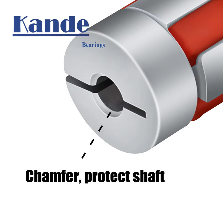KANDE BEARINGS Flexible Wellenkupplung aus Aluminium in Silber mit drei Backen für CNC-Motoren - Bild 2