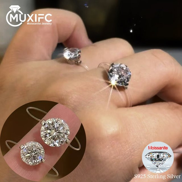 MUXIFC Moissanit-Ring, 925 Silber, Damen - Bild 1