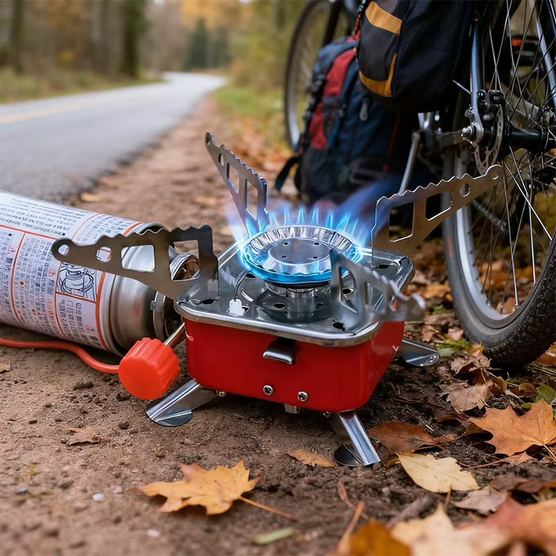 Tragbarer Mini-Hochleistungs-Kassettenofen für Outdoor und Camping in Rot - Bild 2