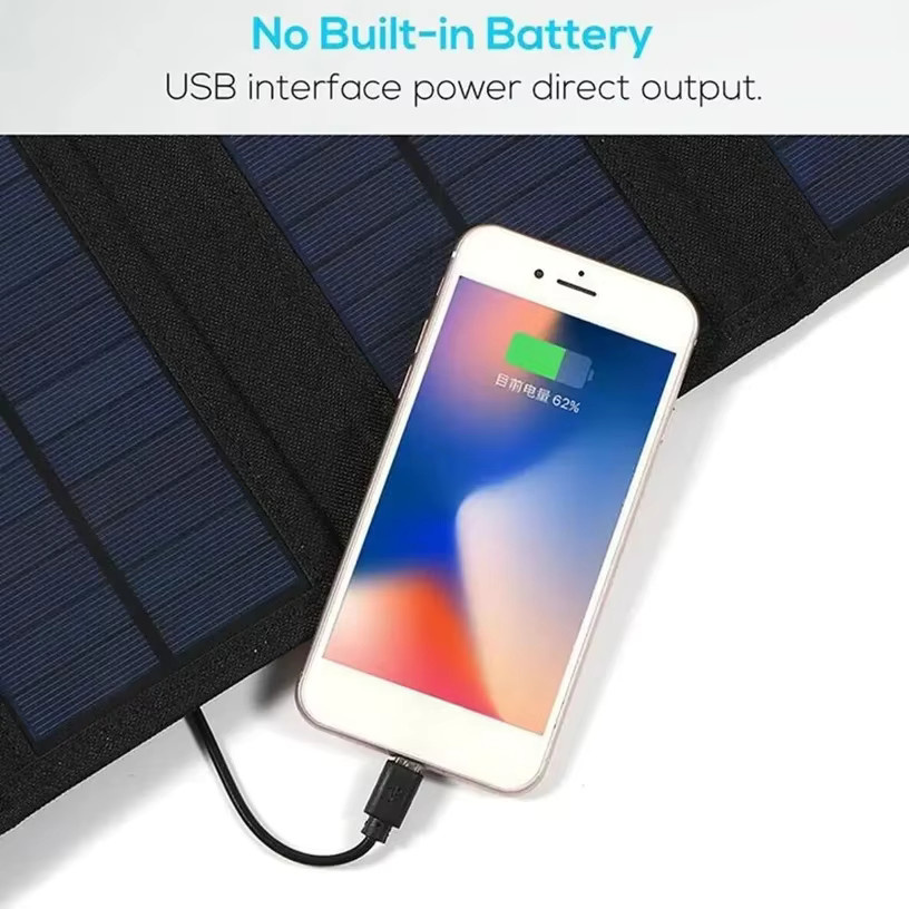 Tragbares Solarpanel 200W mit USB-A und USB-C Anschlüssen in Schwarz für Camping und Wandern - Bild 3