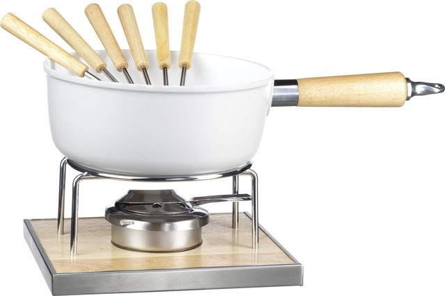 Mäser Käsefondue-Set, 9-teilig, Weiß und Braun - Bild 1