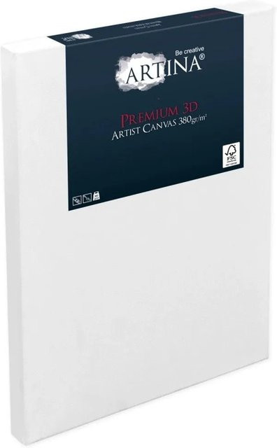 Artina Premium 3D Keilrahmen Set aus Holz und Baumwolle, Farbe: Weiß, B/H: 70 x 100 cm, 5-teilig - Bild 1