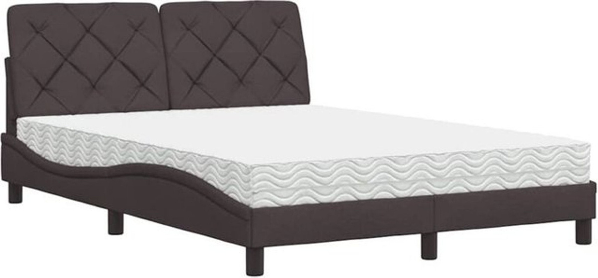 vidaxl Polsterbett mit Matratze aus Stoff in Braun und Weiß, B/T/H: 120 x 200 x 48 cm - Bild 1