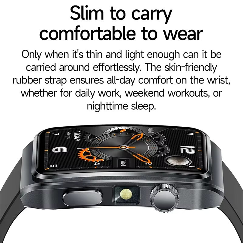 OUIO Smartwatch mit EKG+PPG Gesundheitsdiagnose, NFC und Herzfrequenz-Tracker in Schwarz für iOS, geeignet für Männer und Frauen - Bild 3