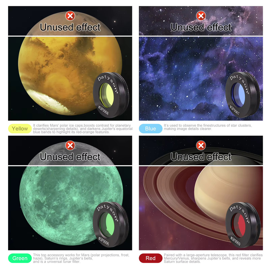 Datyson Astronomisches Teleskop-Zubehör Mond- und Nebelfilter 0,965 Zoll für verbesserte Klarheit und Auflösung der Planeten - Bild 2